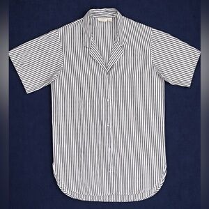 Vintage Victoria's Secret navy & white striped pajama nightshirt nightgown-L